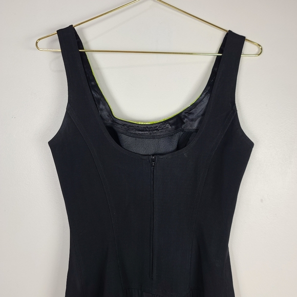 Vintage Cache Black Sequin Bodice & Accordion Pleat Georgette Split Maxi Dress - Picture 4 of 16